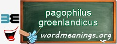WordMeaning blackboard for pagophilus groenlandicus